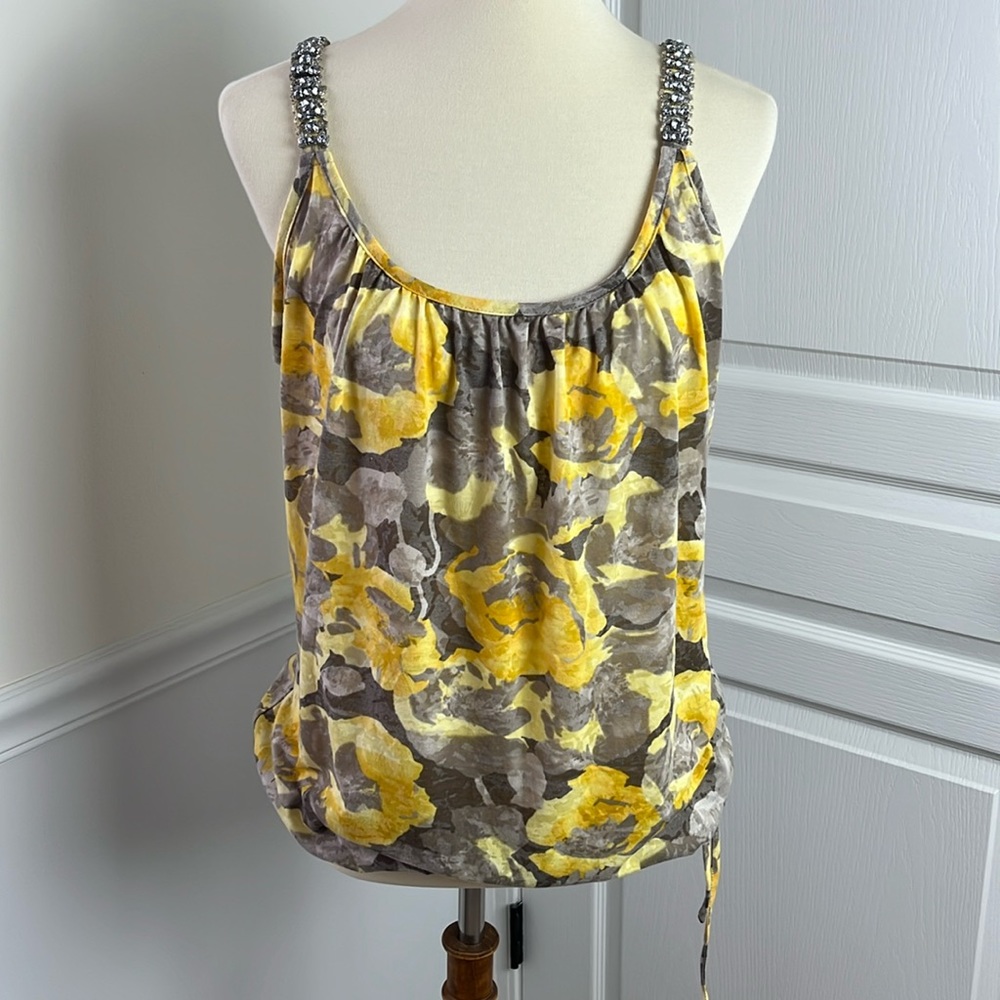 INC Floral Tank with Rhinestone Details